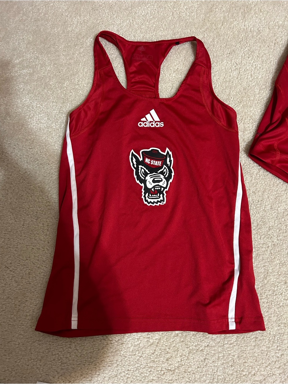 adidas Red NC State Sleeveless Mesh Athletic Tank